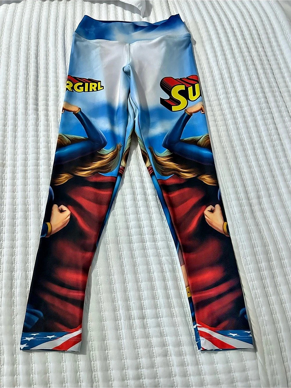 DC Comics Supergirl Adult Leggings Blue & Red